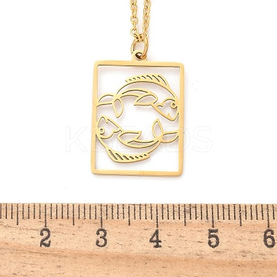 304 Stainless Steel Necklace NJEW-D330-01G-12-1