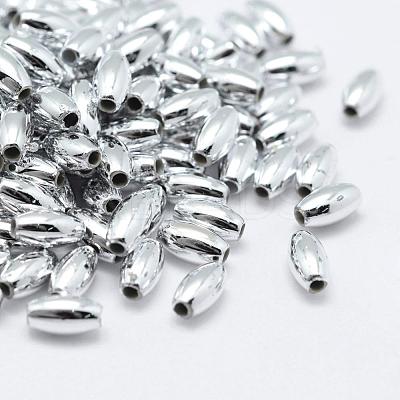 Plating Eco-Friendly Plastic Beads KY-K002-03-6X3mm-S-1