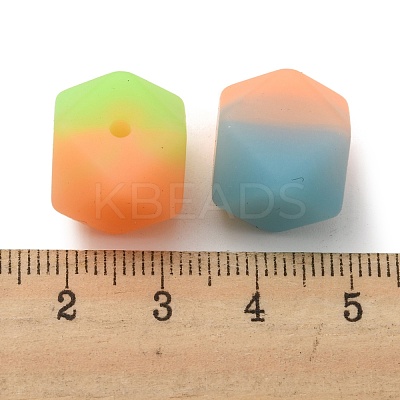 30Pcs 3 Colors Two Tone Luminous Silicone Beads SIL-NB0001-10-1