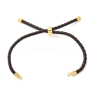 Adjustable Round Braided Microfiber Leather Cord Bracelet Making KK-CBAC260-01G-31-1
