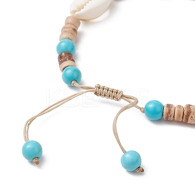 Synthetic Turquoise and Shell Bracelets BJEW-JB11510-01-1