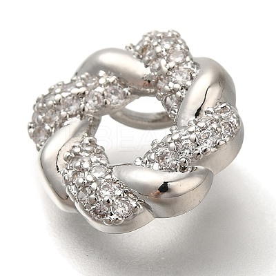 Rack Plating Brass Micro Pave Cubic Zirconia Charms KK-I720-63P-1