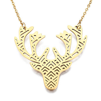 201 Stainless Steel Pendant Necklaces NJEW-T009-JN093-2-40-1