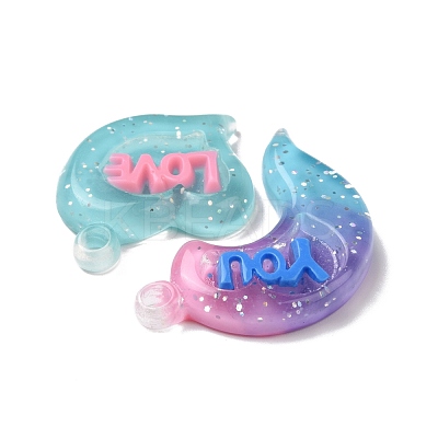 Gradient Color Translucent Resin Pendants RESI-G048-01C-1
