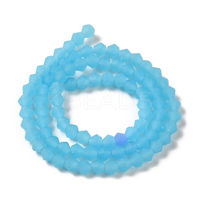 Imitation Jade Frosted Glass Bead Strands GLAA-F029-JM4mm-B03-1
