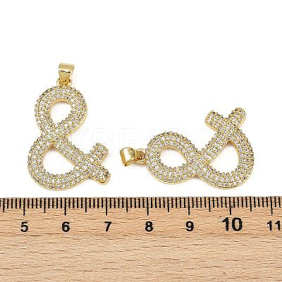 Brass Micro Pave Cubic Zirconia Pendants KK-S526-21G-C-1