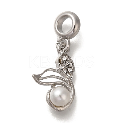 Rack Plating Alloy Crystal Rhinestone European Dangle Charms PALLOY-P307-16P-1