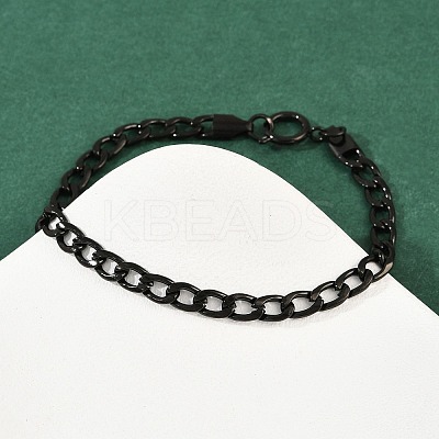 5MM 201 Stainless Steel Curb Chain Bracelets for Women BJEW-B143-05EB-1
