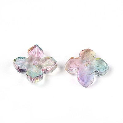Baking Paint Transparent Glass Bead Caps X-DGLA-N014-04E-1