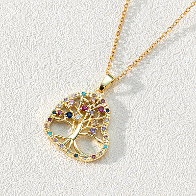 18K Gold Plated Tree of Life Pendant Necklace ST6008712-1