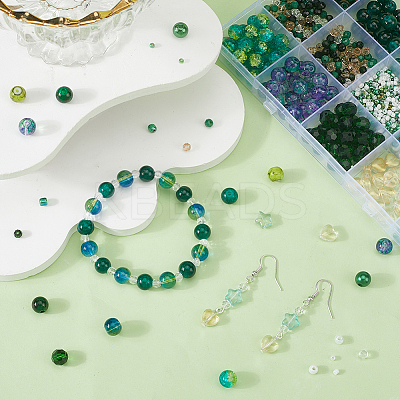 DIY Round Acrylic & Glass Beads Jewelry Making Findings Kits DIY-SP0003-01A-1
