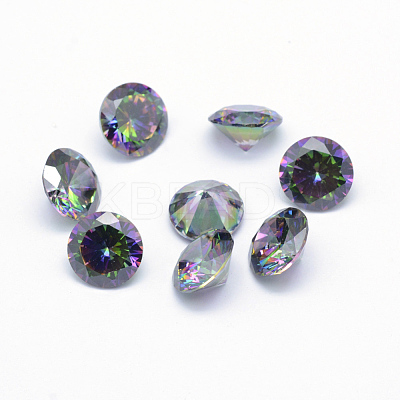 Cubic Zirconia Pointed Back Cabochons X-ZIRC-M002-5mm-010-1