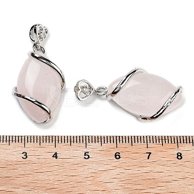 Natural Rose Quartz Pendants G-G073-5-1