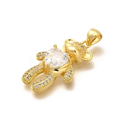 Rack Plating Brass Micro Pave Cubic Zirconia Pendants KK-L226-006G-07-1