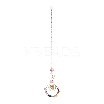 Moon & Sun Glass Hanging Suncatchers LS-HJEW-I011-01G-1