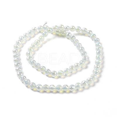 Electroplate Imitation Jade Glass Beads Strands GLAA-E036-12C-1