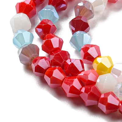 Opaque Solid Color Electroplate Glass Beads Strands EGLA-A039-P4mm-A16-1