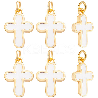 10Pcs Brass Enamel Pendants KK-BBC0029-22-1