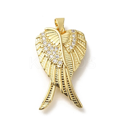 Rack Plating Brass with Cubic Zirconia Pendants KK-Z086-14G-02-1