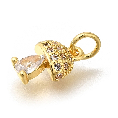Brass Micro Pave Cubic Zirconia Charms KK-M295-21G-1