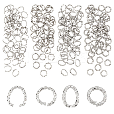 200Pcs 4 Style 304 Stainless Steel Open Jump Rings STAS-DC0005-83-1
