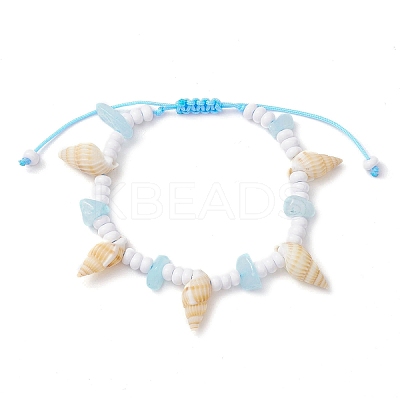 Dyed Natural White Jade Braided Bead Bracelets BJEW-JB10358-02-1