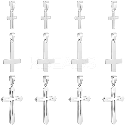 12Pcs 3 Styles 304 Stainless Steel Pendants STAS-BBC0007-24-1