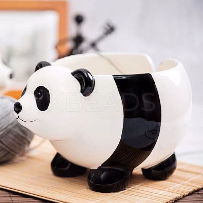 Lovely Panda Shape Handmade Porcelain Yarn Bowl Holder SENE-PW0022-05-1