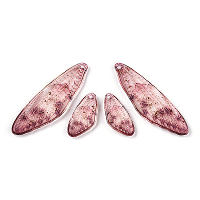 Transparent Resin Wing Earrings Pendants LS-FIND-TAC0006-58A-1