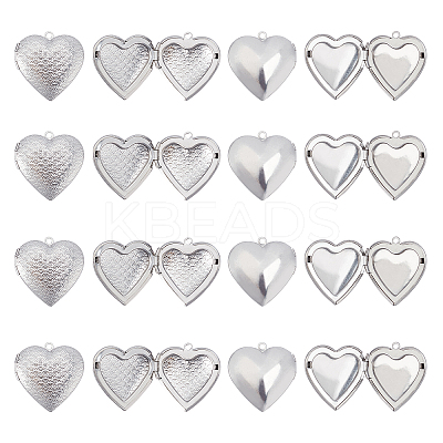16Pcs 2 Style 316 Stainless Steel Locket Pendants STAS-DC0002-69-1