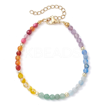 Natural Mixed Gemstone Roundle Beaded Bracelets BJEW-JB11284-1