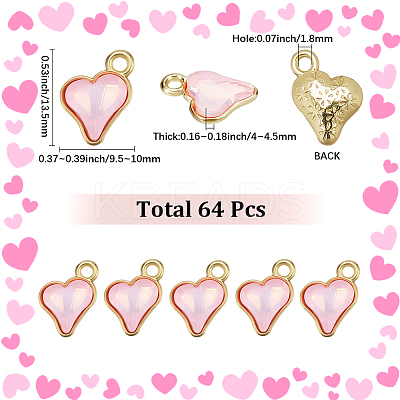 64Pcs Glass Charms FIND-SC0015-33B-1