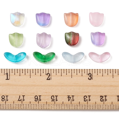 160Pcs 12 Style Spray Painted Transparent Glass Beads GLAA-FS0001-54-1
