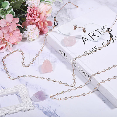 Rhinestone & Alloy Beaded Chains Neck Strap for Eyeglasses AJEW-WH0609-307KCG-1