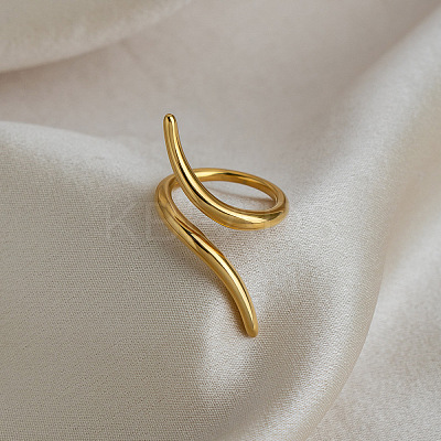 Minimalist 304 Stainless Steel Open Cuff Rings for Women VA6115-1