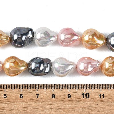Electroplated Glass Beads Strands GLAA-Z013-01A-03-1
