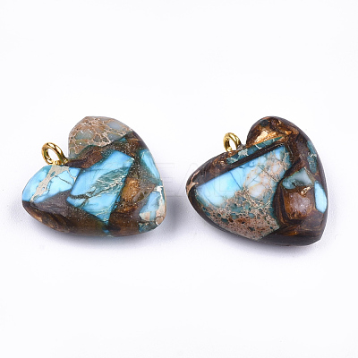 Assembled Bronzite and Imperial Jasper Pendants X-G-T111-04E-1