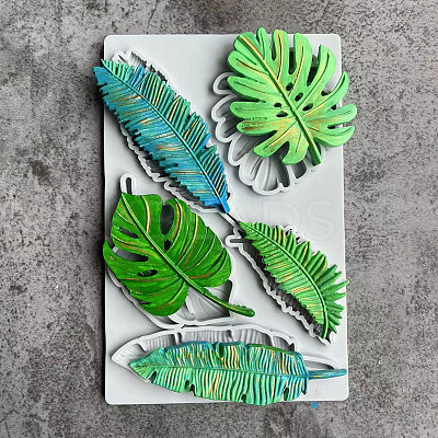 DIY Monstera Leaf & Feather Food Grade Silicone Molds FEAT-PW0001-024A-1