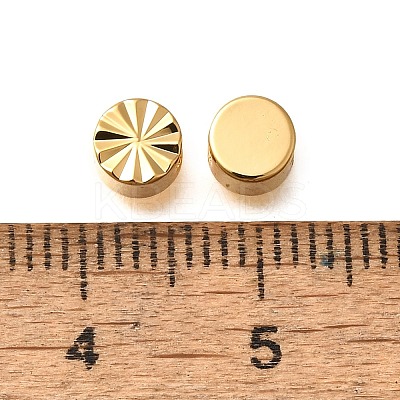 Brass Textured Beads KK-Z092-01A-G-1