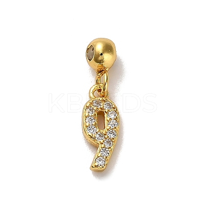 925 Sterling Silver Micro Pave Clear Cubic Zirconia European Dangle Charms STER-A045-01G-9-1