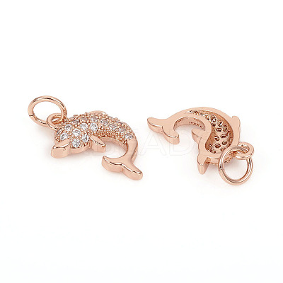Brass Micro Pave Cubic Zirconia Charms ZIRC-L096-09RG-1