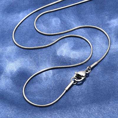Tarnish Resistant Trendy Men's 304 Stainless Steel Snake Chain Necklaces NJEW-M065-A-01-1