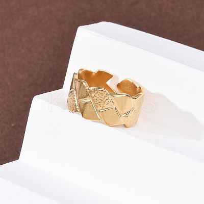 304 Stainless Steel Open Cuff Rings for Women RJEW-K309-27G-1