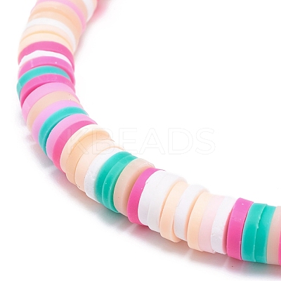 Handmade Polymer Clay Heishi Surfer Stretch Bracelet BJEW-JB08670-1
