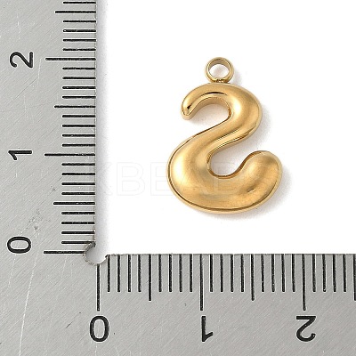 304 Stainless Steel Initial Pendants STAS-S186-12S-G-1