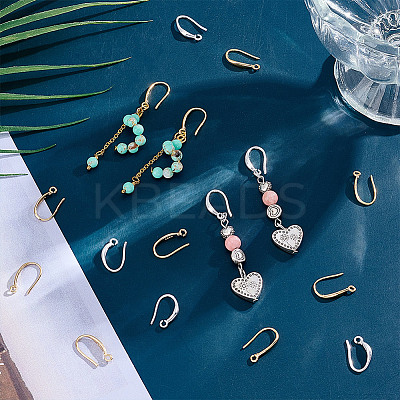 40Pcs 2 Colors Brass Earring Hooks KK-UN0004-59-1