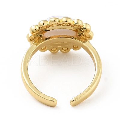 Acrylic Sun with Evil Eye Open Cuff Ring RJEW-B042-07G-01-1