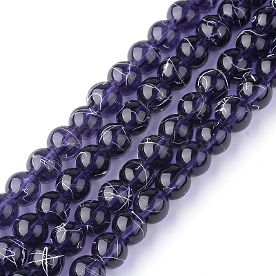 Drawbench Transparent Glass Beads Strands GLAD-Q012-8mm-17-1