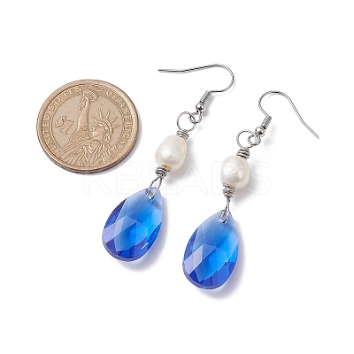 Pearl & Teardrop Glass Jewelry Set SJEW-JS01291-1