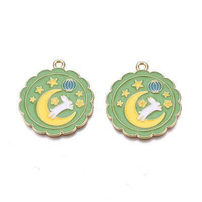 Alloy Enamel Pendants ENAM-N055-104B-1